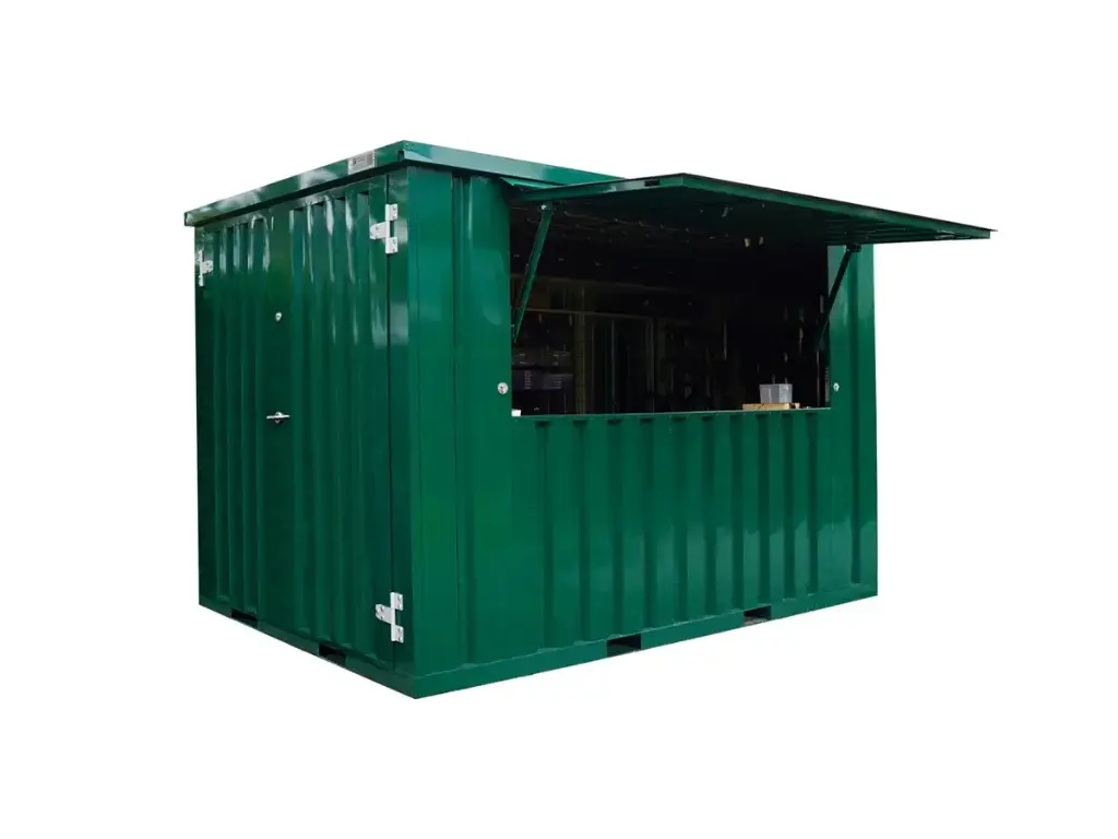 Conteneur-Bar-Demontable-XL-3×2-m-Vert-RAL-6016.webp Folding Bar Container – 3x2m XL Edition - Image 1